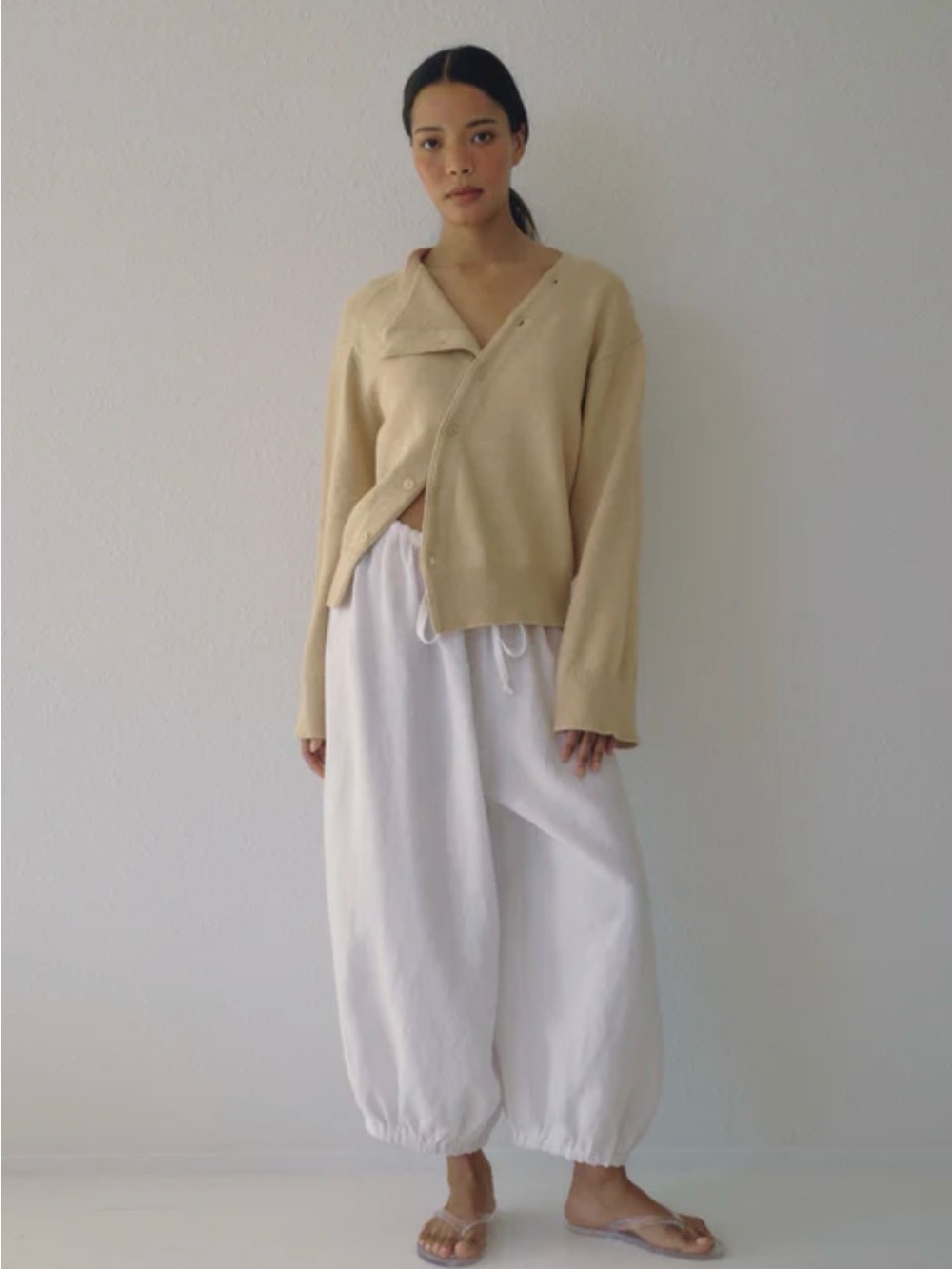 Boheme Cream Button-Front Knit Cardigan